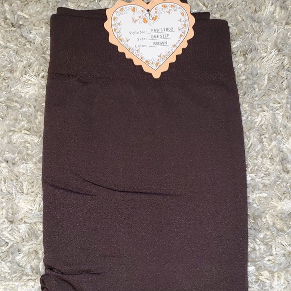 Brown fleece lined leggings - Picture 7 of 8